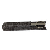Protacini Castlerock Gray Italian Crocodile Leather Library Set - Silver